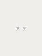 Petite Daisy Stud Earrings in silver, daisy flower silhouette