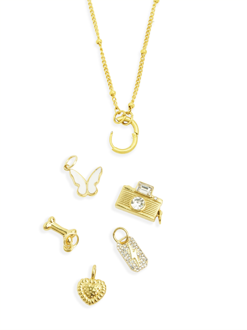 photography camera charm gold plated