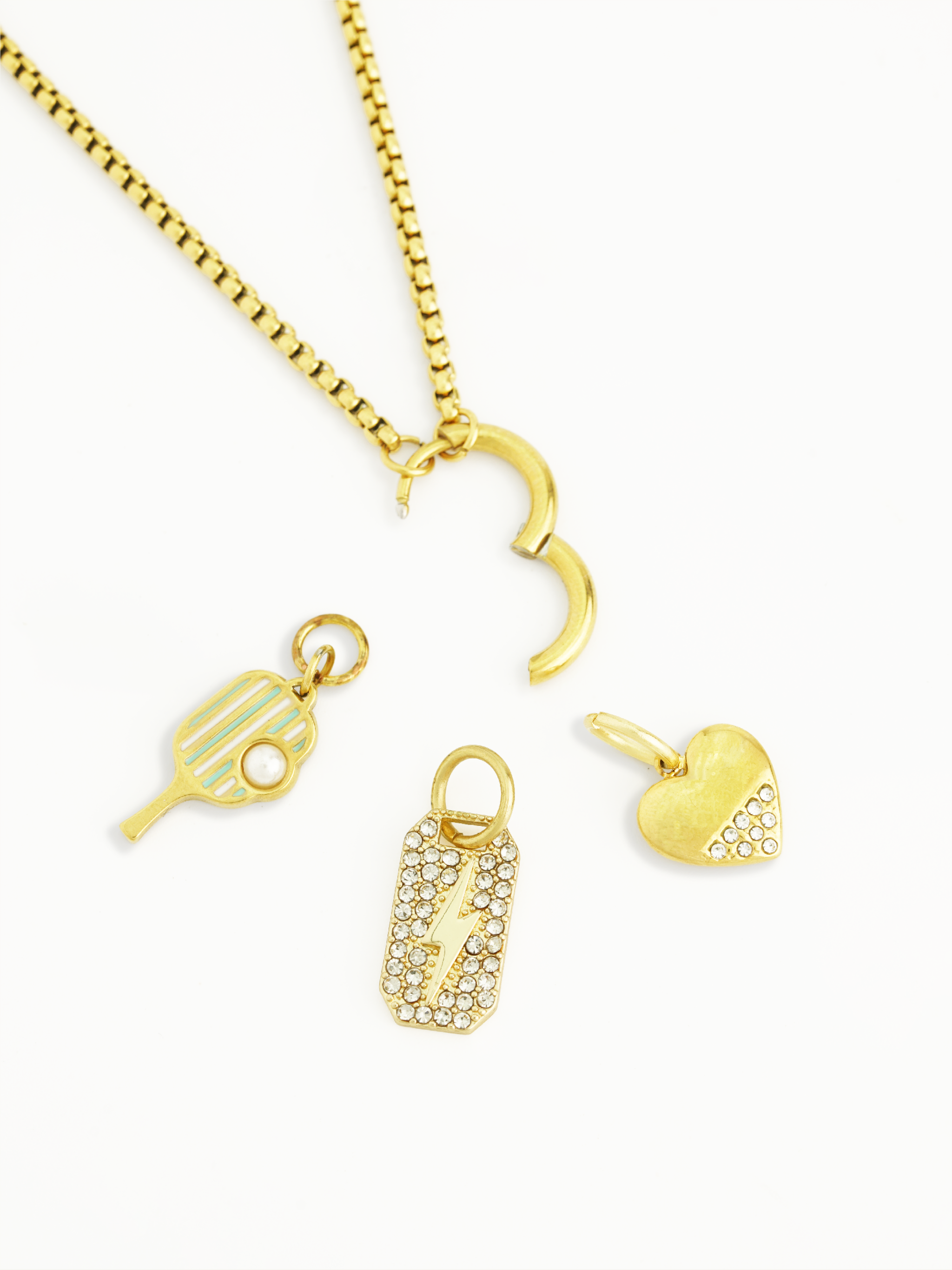 Pickleball themed charm gold plated jewellery