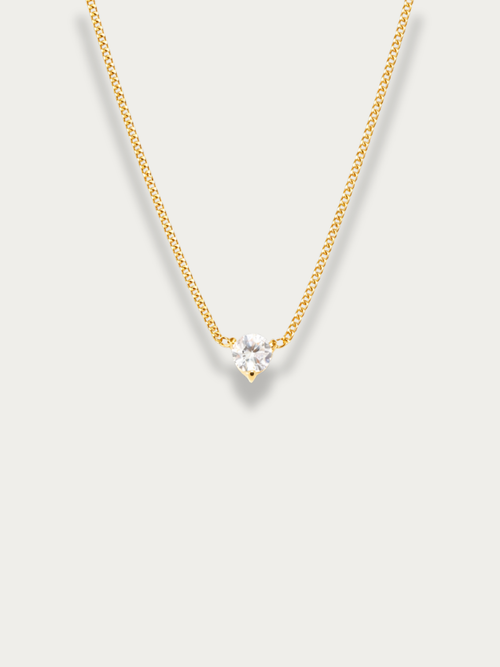 pragma solitaire curb chain necklace front view sparkle