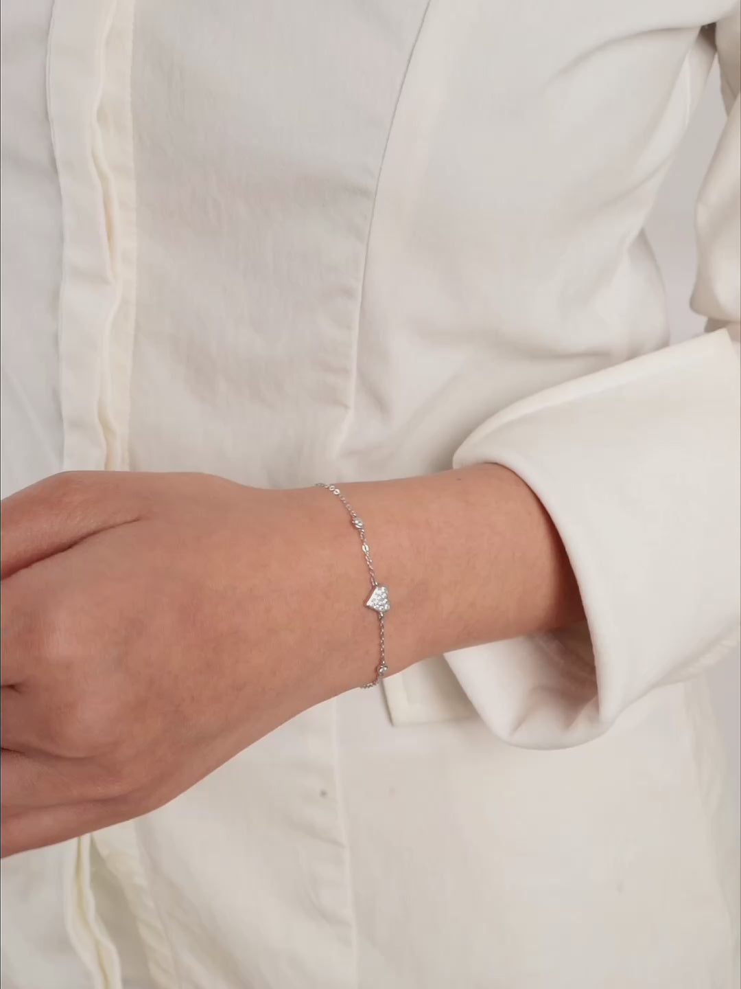 Daydreamer CZ Heart Charm Bracelet wrist look