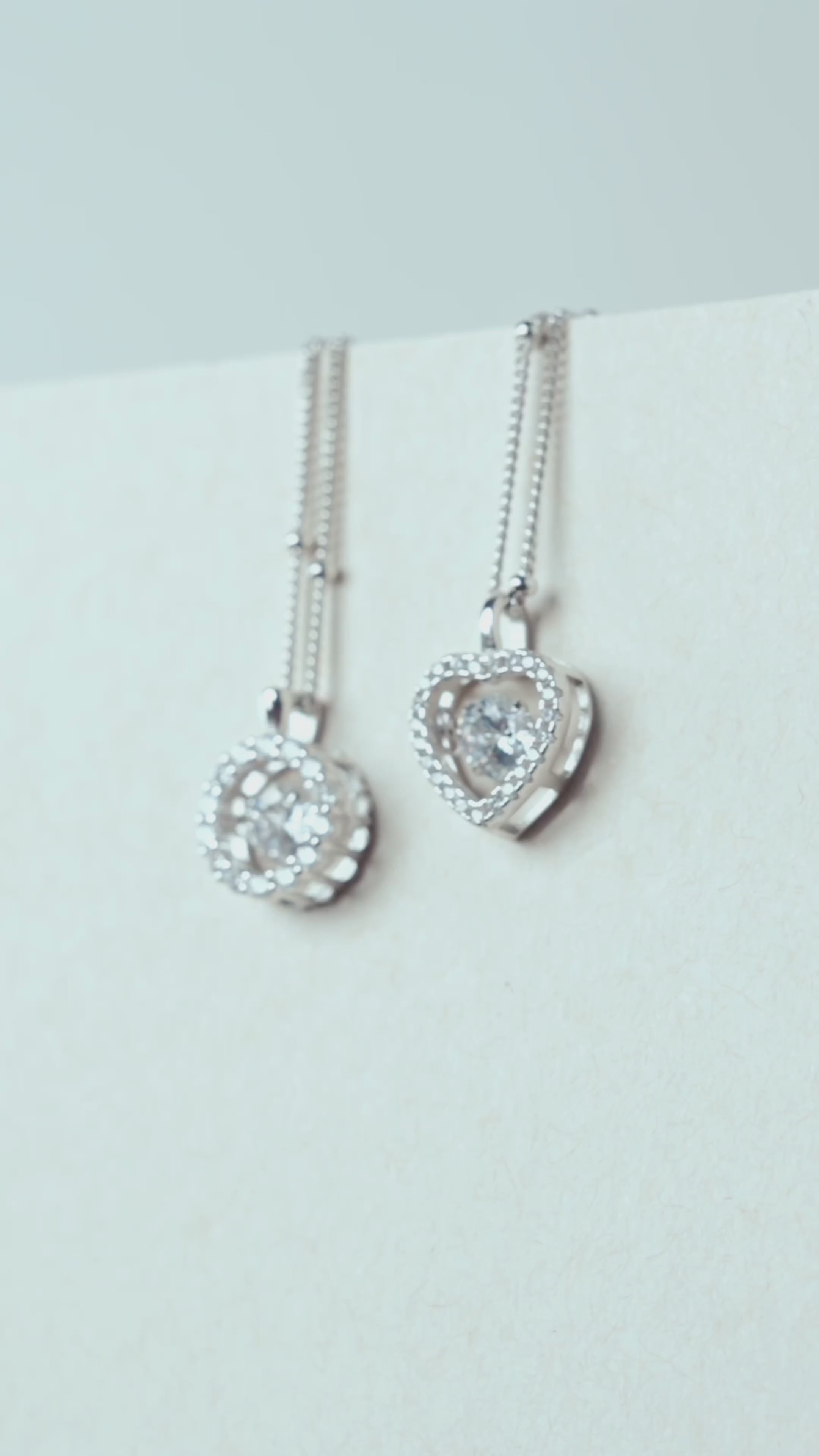dancing diamond heart pendant sparkle