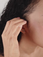 Charlize Moissanite Stack Bar Earrings styled in a curated ear stack