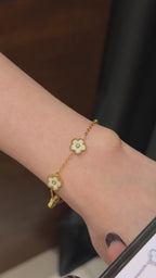Kalung Rantai Kabel Clover Duo