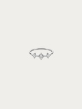 Pulse Three-Stone Ring in polished silver stainless steel