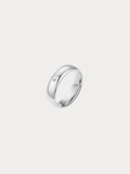 Rae Eternal Diamond Ring, polished stainless steel dome band, studio hero shot