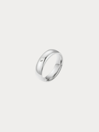 Rae Eternal Diamond Ring, polished stainless steel dome band, studio hero shot