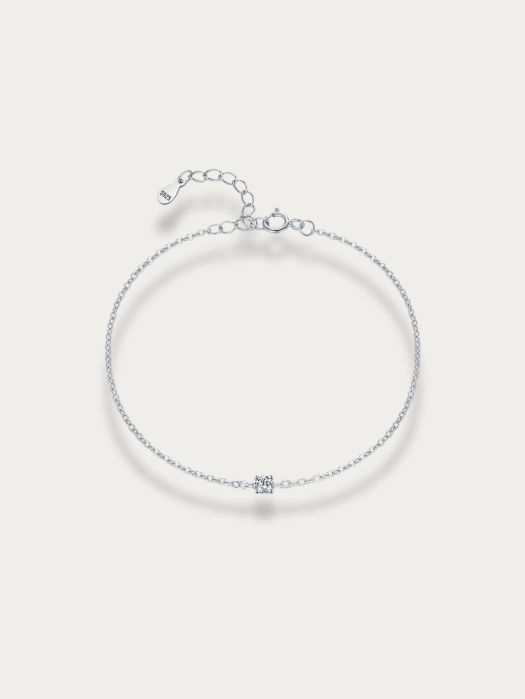 Ray Moissanite Bracelet 3mm 0.10ct silver stone