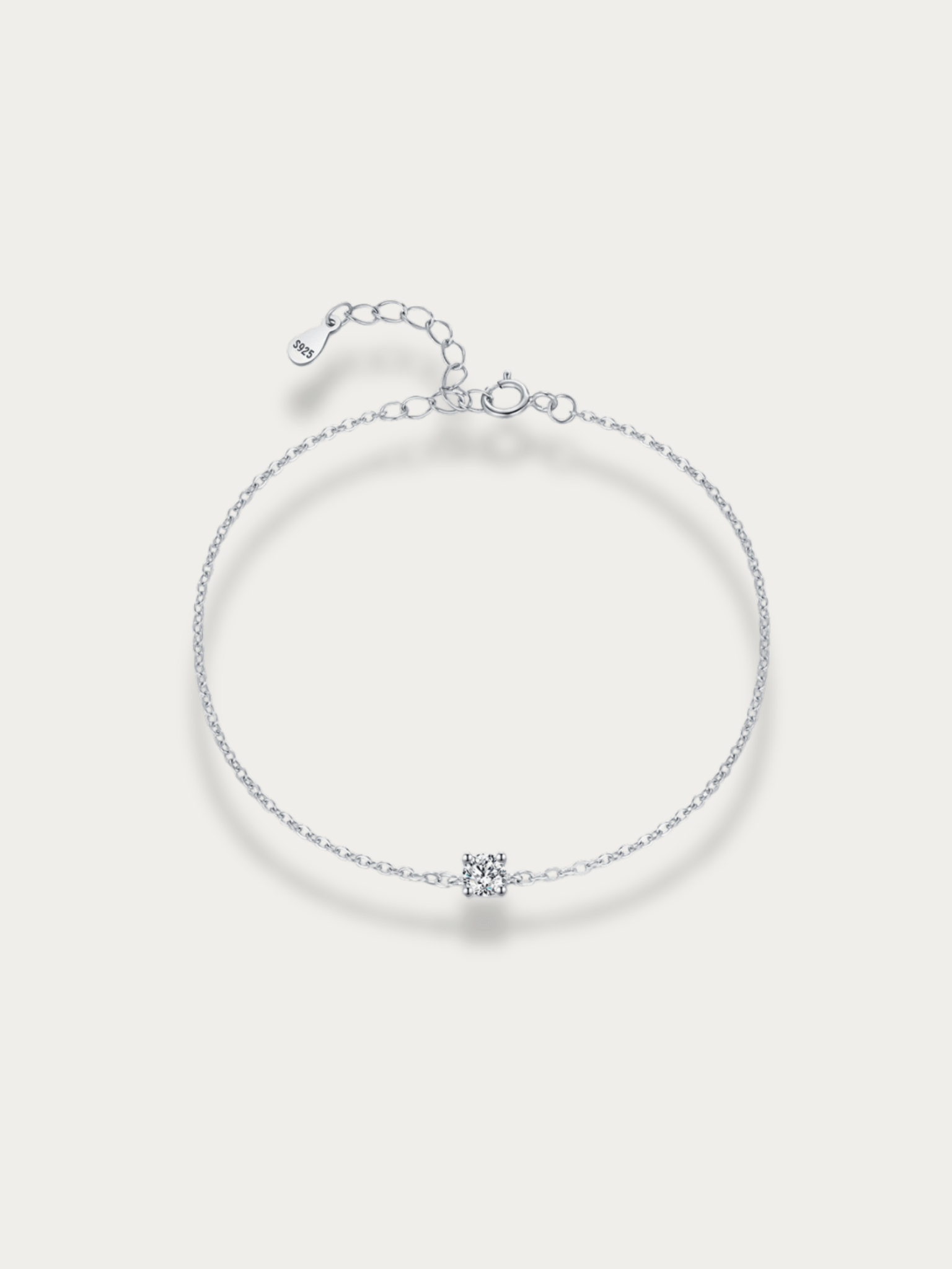 Ray Moissanite Bracelet 4mm 0.30ct silver stone