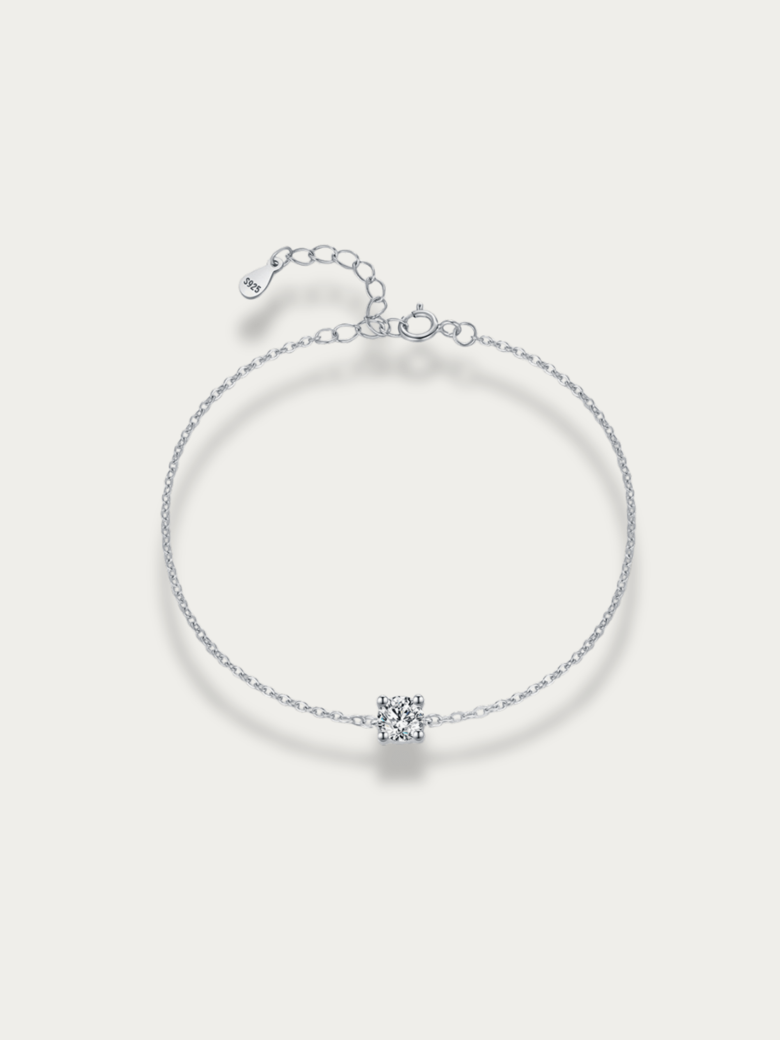 Ray Moissanite Bracelet 5mm 0.50ct silver stone