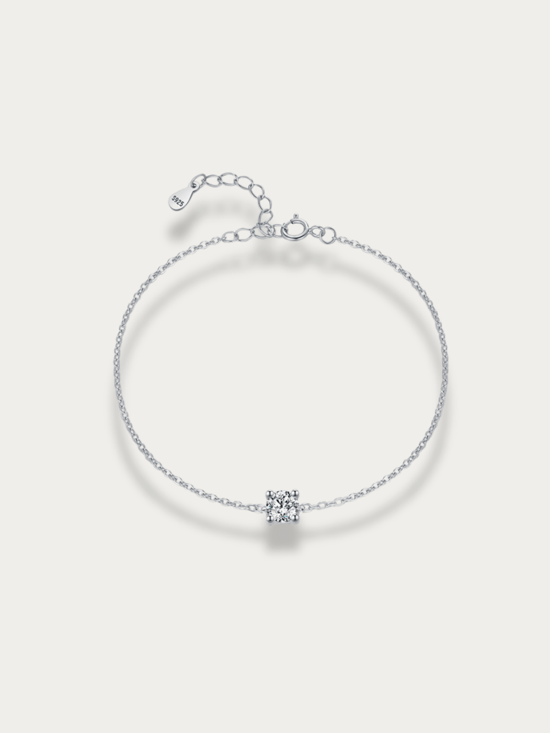 Ray Moissanite Bracelet 5mm 0.50ct silver stone