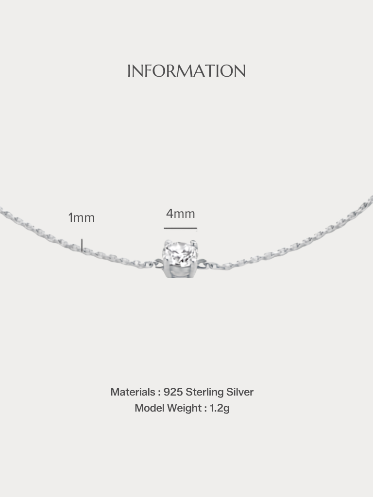 RAY Solitaire Diamond Bracelet size and material specifications