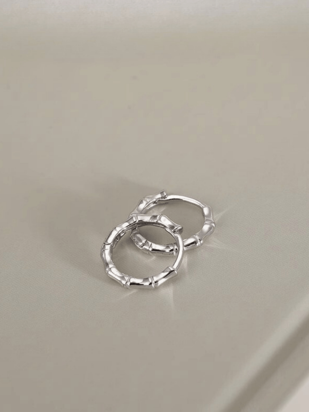 Reiko Bamboo Hoop Earrings side profile showing hoop silhouette