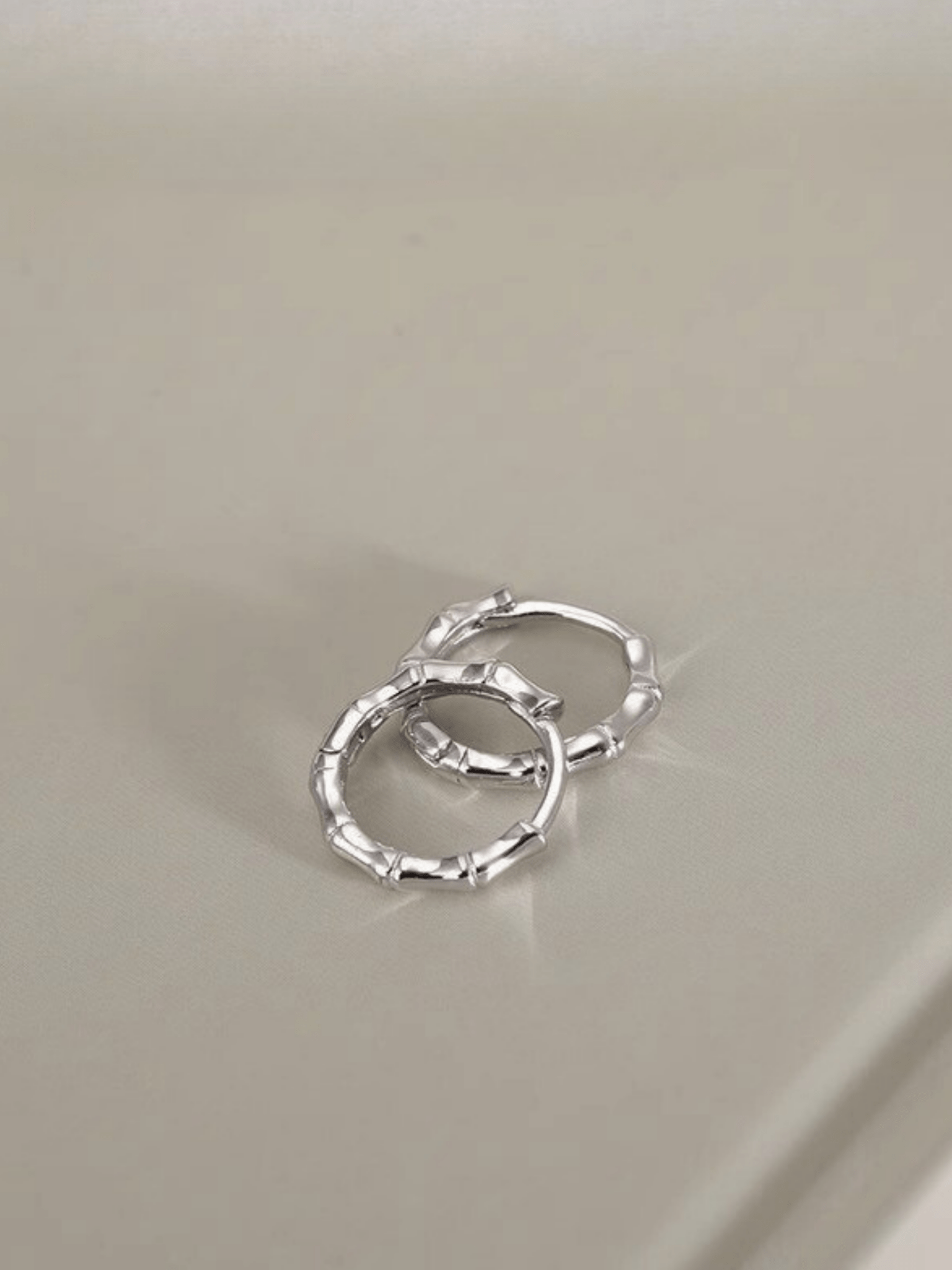 Reiko Bamboo Hoop Earrings side profile showing hoop silhouette
