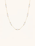 rhodium plated sterling silver pearl necklace