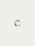 Ridge Sculptured Single Ear Cuff in polished silver stainless steel