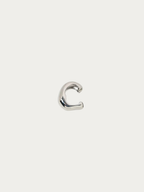 Ridge Sculptured Single Ear Cuff in polished silver stainless steel
