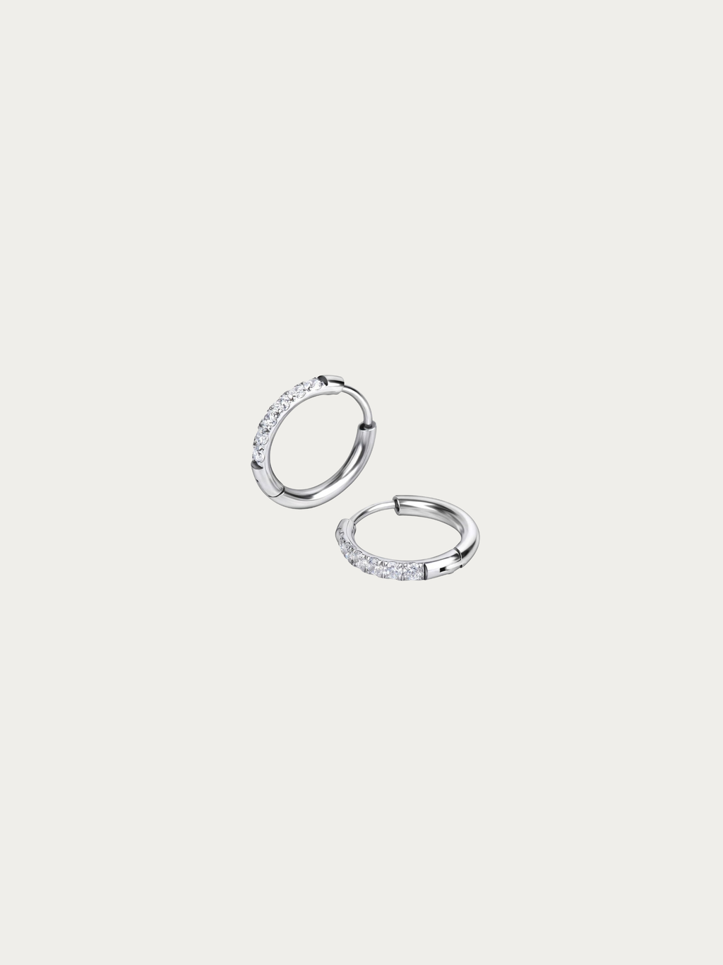 Ritual Pavé Huggie Earrings in silver stainless steel