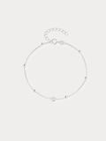 ROBIN Solitaire Beaded Chain Sterling Silver Bracelet 925 silver