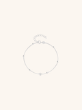ROBIN Solitaire Beaded Chain Sterling Silver Bracelet 925 silver