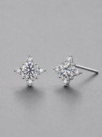 Macro detail of starburst moissanite setting on Rosaline 1-Carat Starburst Moissanite Stud Earrings