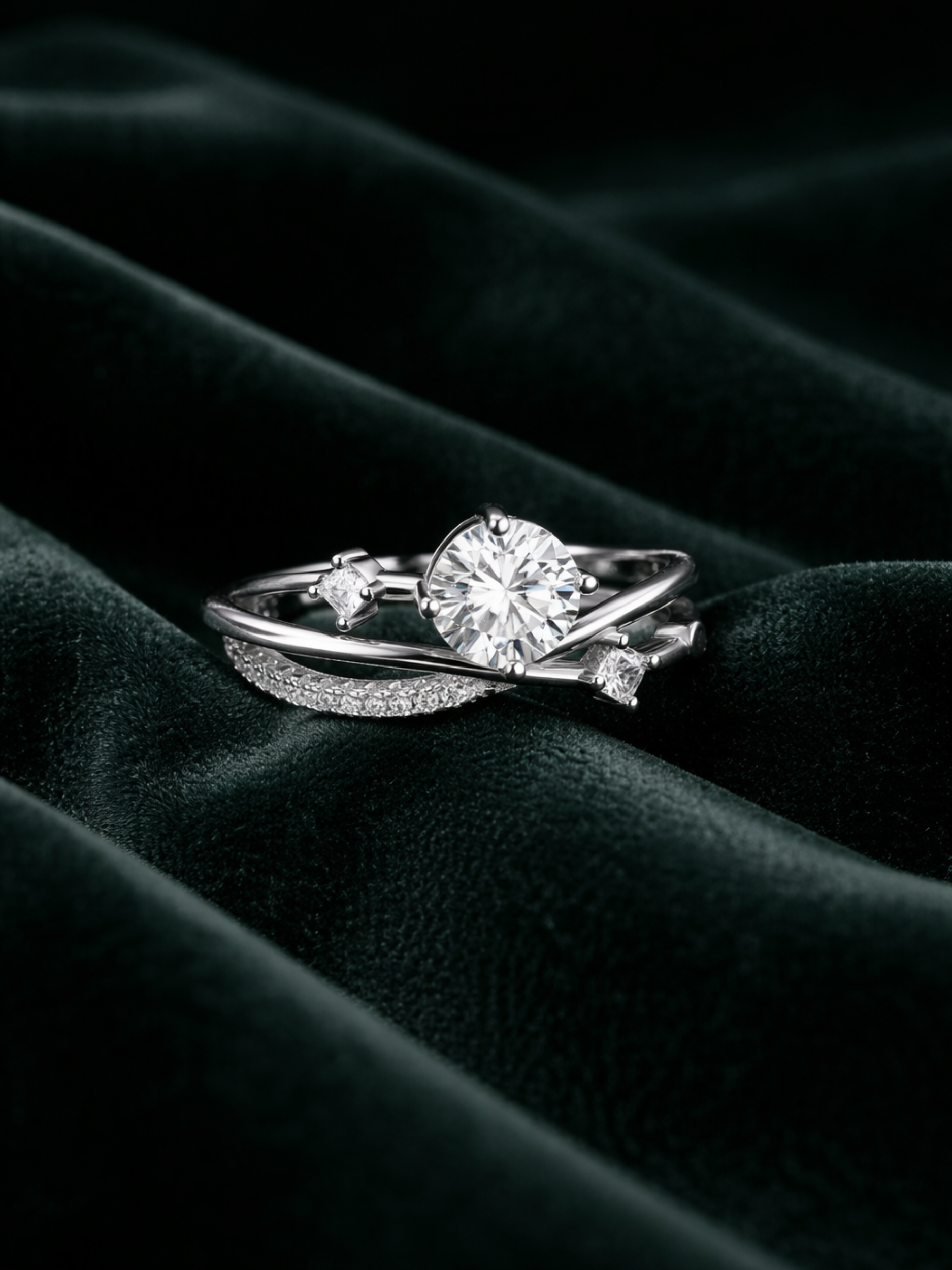 round brilliant moissanite ring