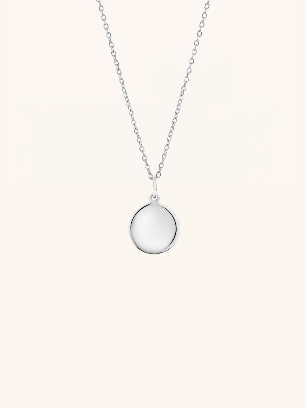 round engravable locket necklace titanium silver