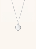 round engravable locket necklace titanium silver