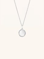round engravable locket necklace titanium silver