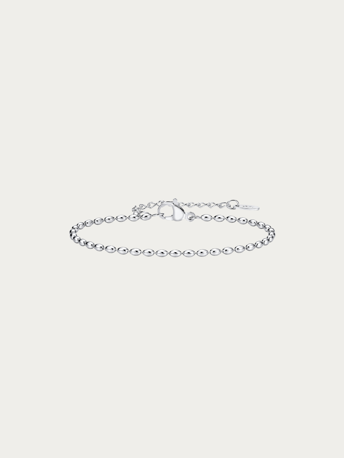 Sadie Classic Seed Chain Bracelet 2mm in silver titanium