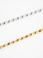 Close-up of seed chain links on Sadie Bracelet