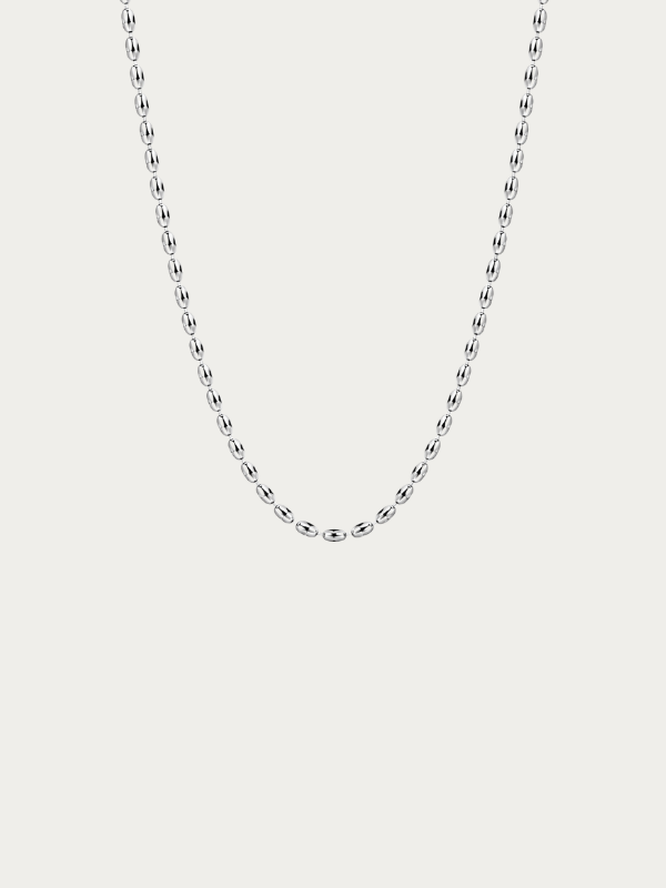 Sadie Classic Seed Chain Necklace 2mm in silver titanium