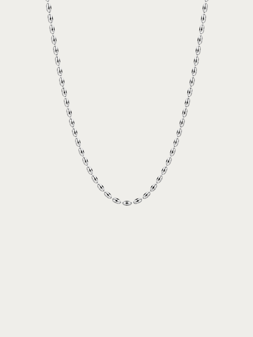 Sadie Classic Seed Chain Necklace 2mm in silver titanium