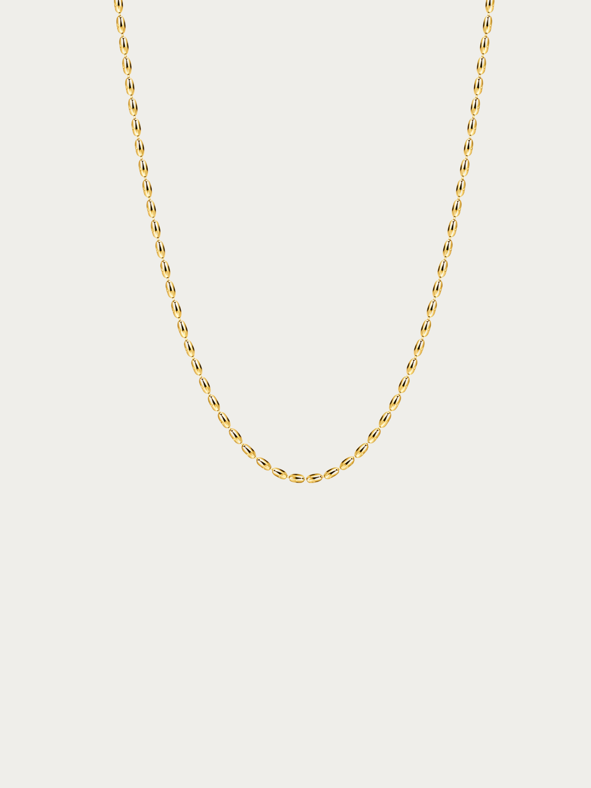 Sadie Classic Seed Chain Necklace 2mm in gold titanium with IP plating