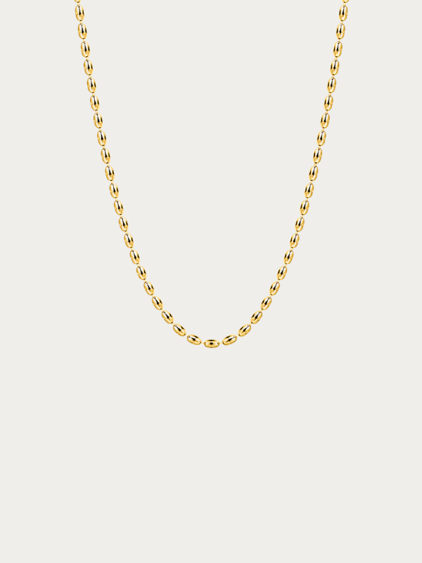 Sadie Classic Seed Chain Necklace 2mm in gold titanium with IP plating