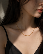 Sadie Classic Seed Chain Necklace worn on neckline