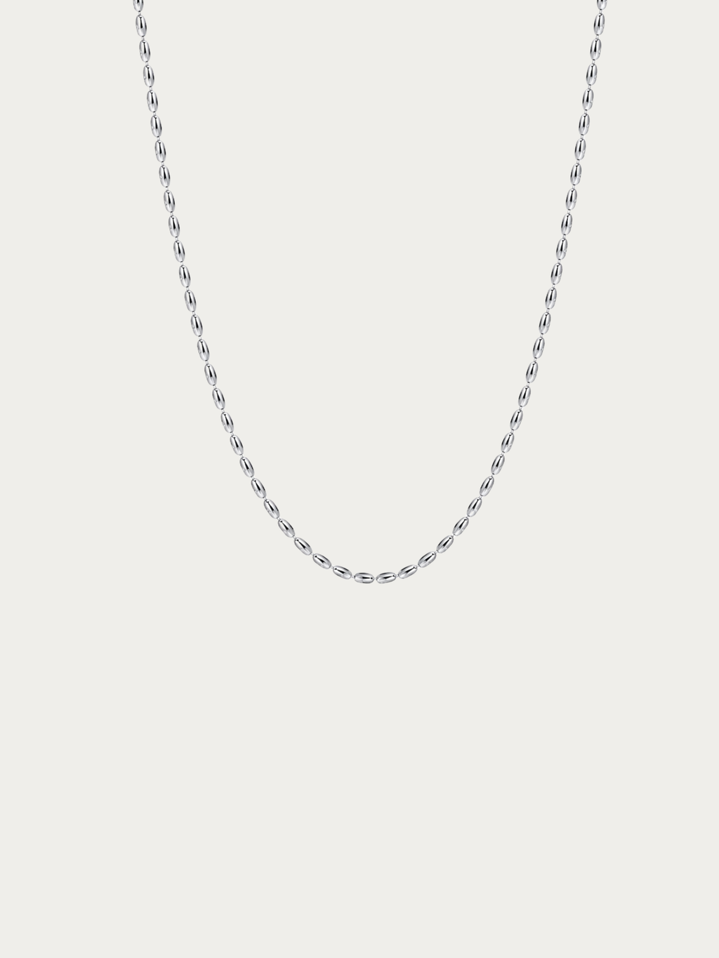 Sadie Classic Seed Chain Necklace 2mm in silver titanium