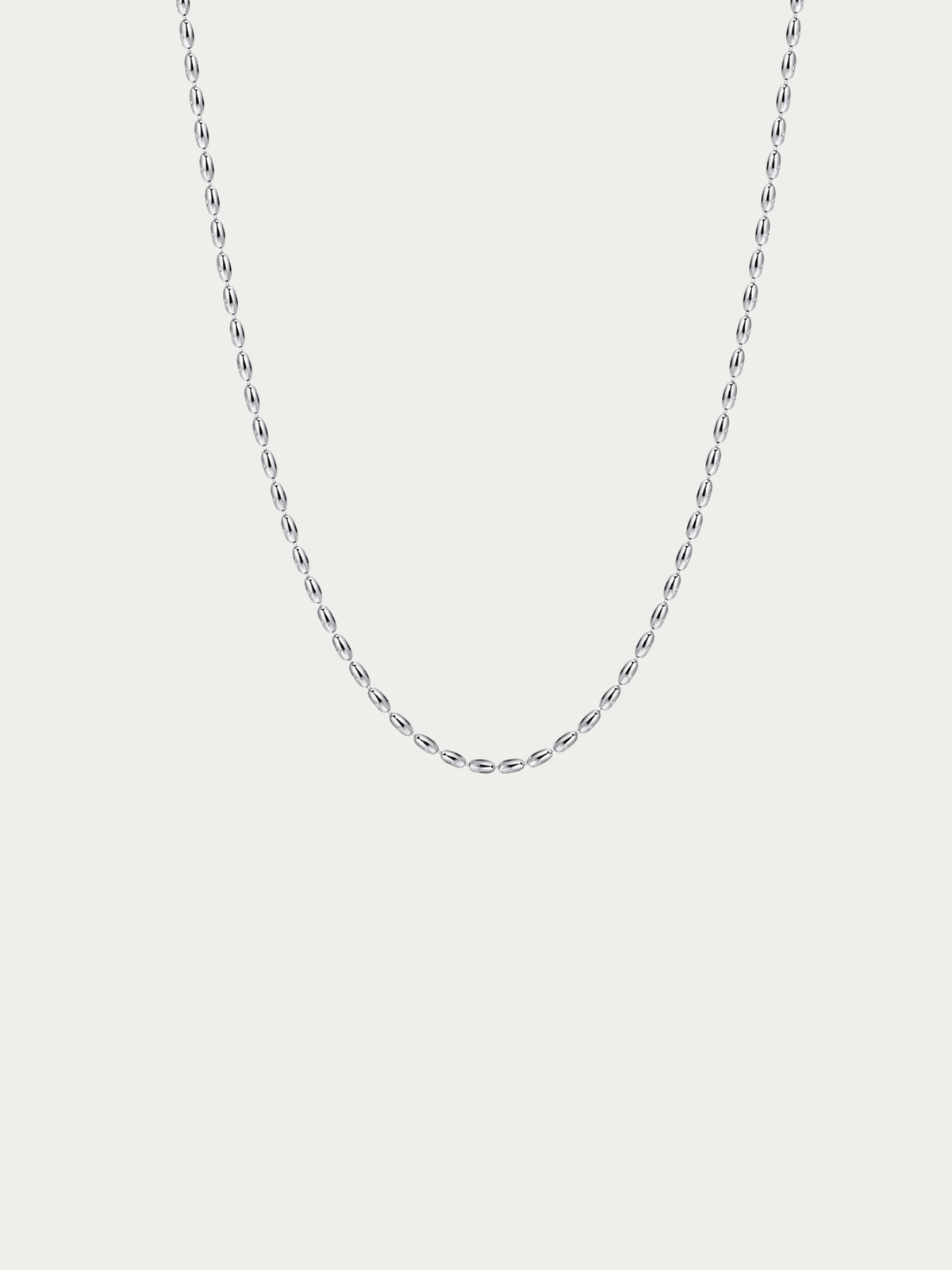 Sadie Classic Seed Chain Necklace 2mm in silver titanium