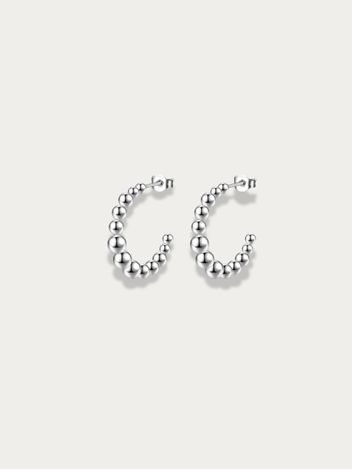 polished dome bead hoop earrings Malaysia