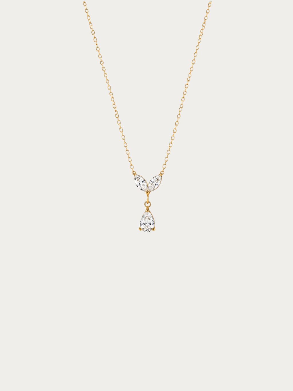 Seraphine Diamond Drop Necklace with marquise and pear-cut stones in gold