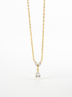 Close-up of marquise-cut stones and pear-cut drop on Seraphine Necklace
