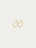 Seren Textured Hoop Earrings gold tone titanium, 15mm oval rope-textured hoop, product flatlay