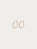 Seren Textured Large Hoop Earrings rose gold tone titanium, 25mm rope-textured hoop, product flatlay