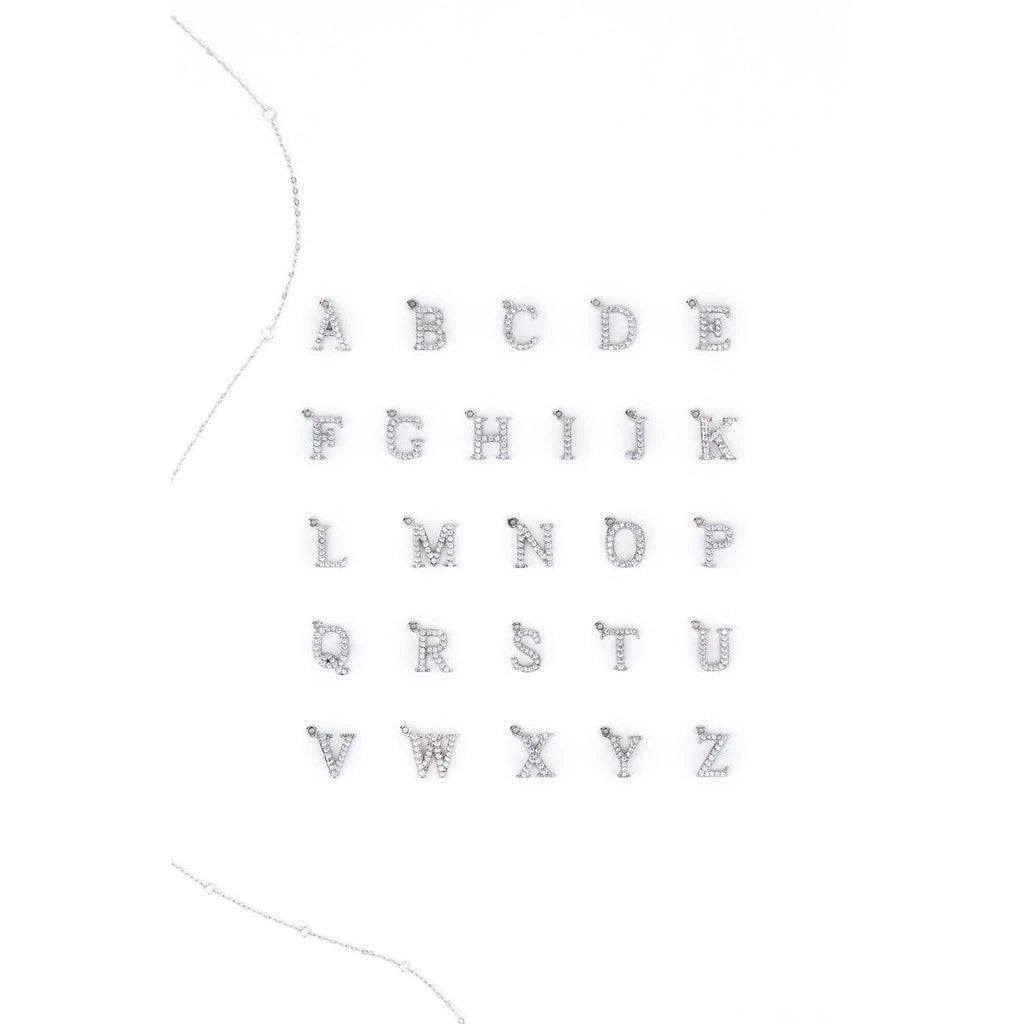 Initial Alphabet Sterling Silver Pendant - Minimalist Lab