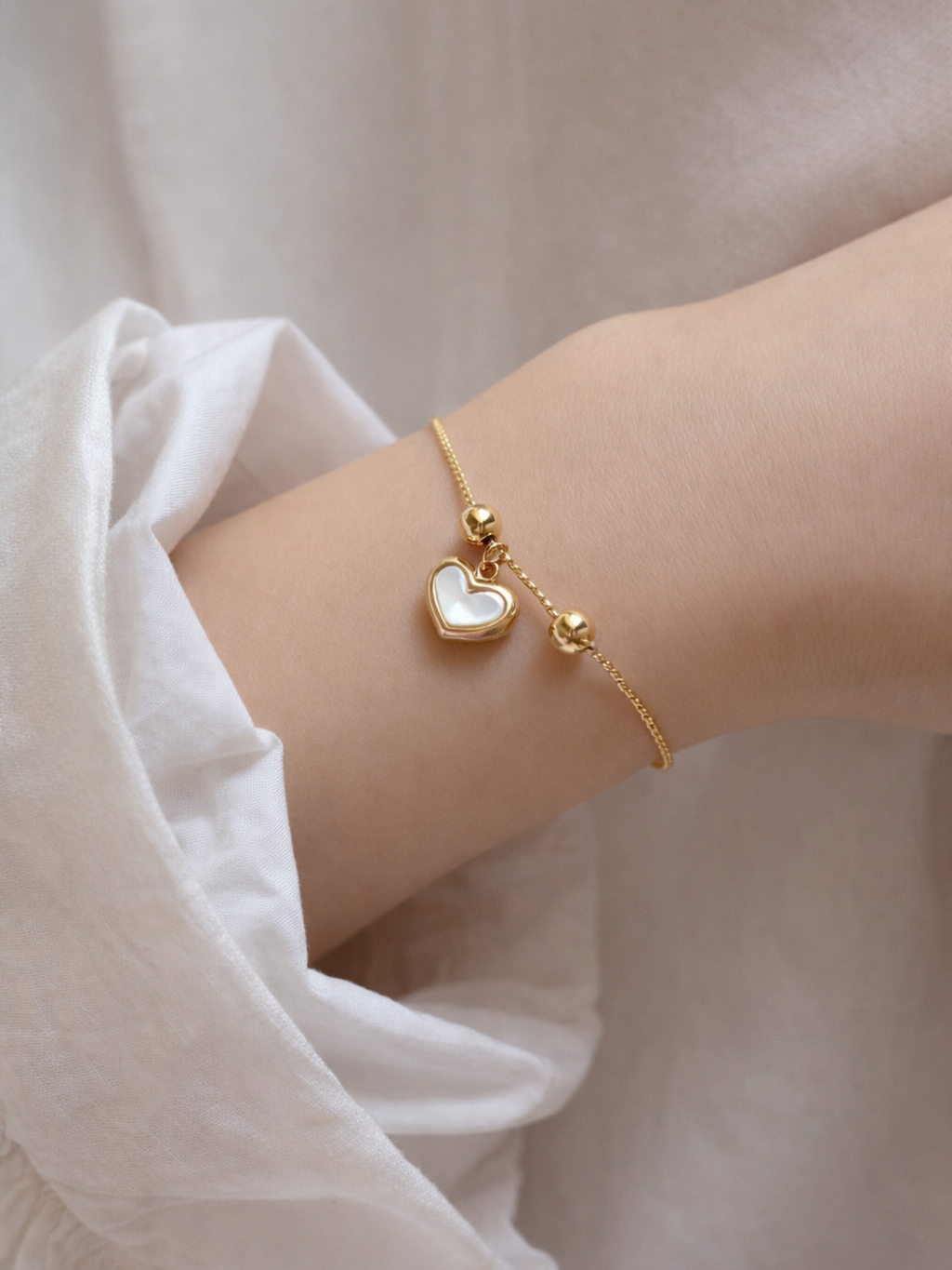 shell heart bracelet stainless steel women