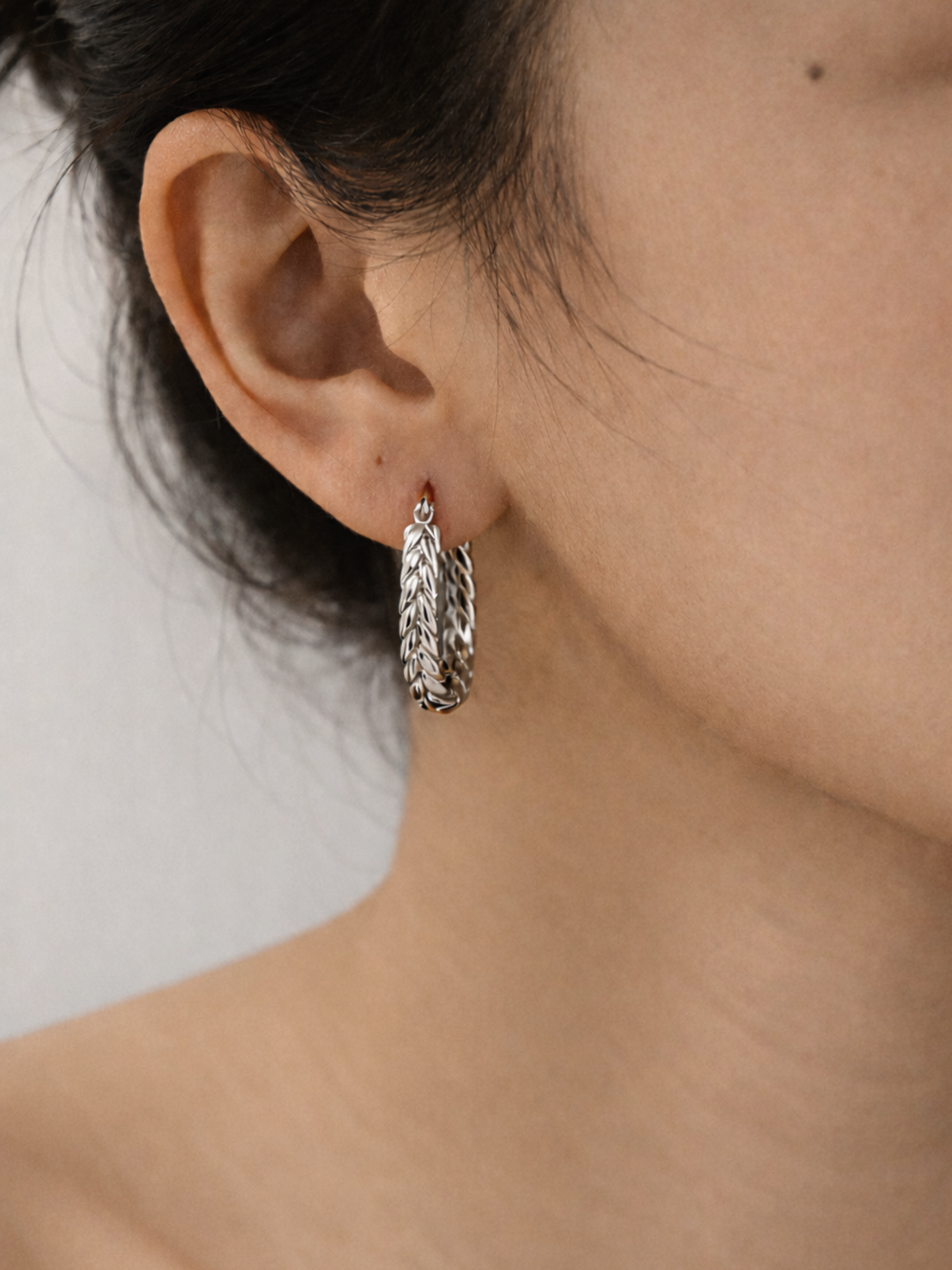 braided silver hoop earrings Malaysia