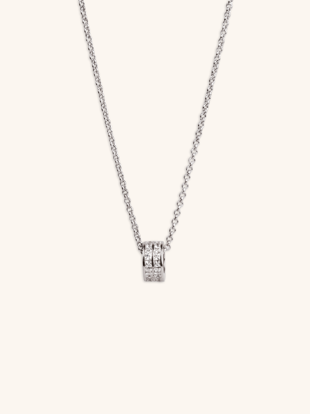 Sterling silver rolling stones CZ necklace MNML