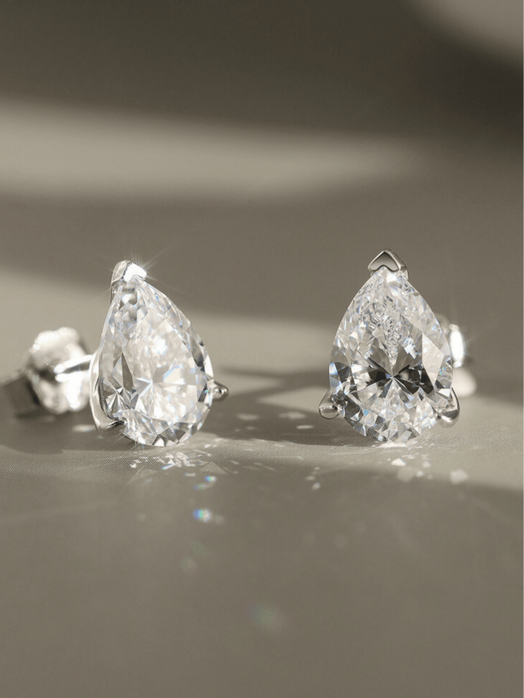 Sterling silver teardrop CZ earrings MNML