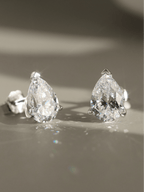 Sterling silver teardrop CZ earrings MNML