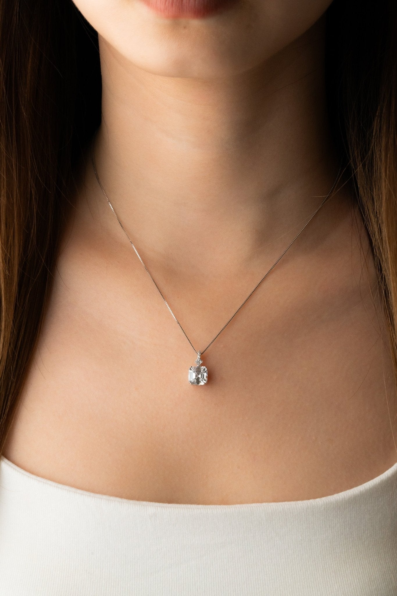 SYLVIE Morganite Gemstone Sterling Silver Necklace - Minimalist Lab